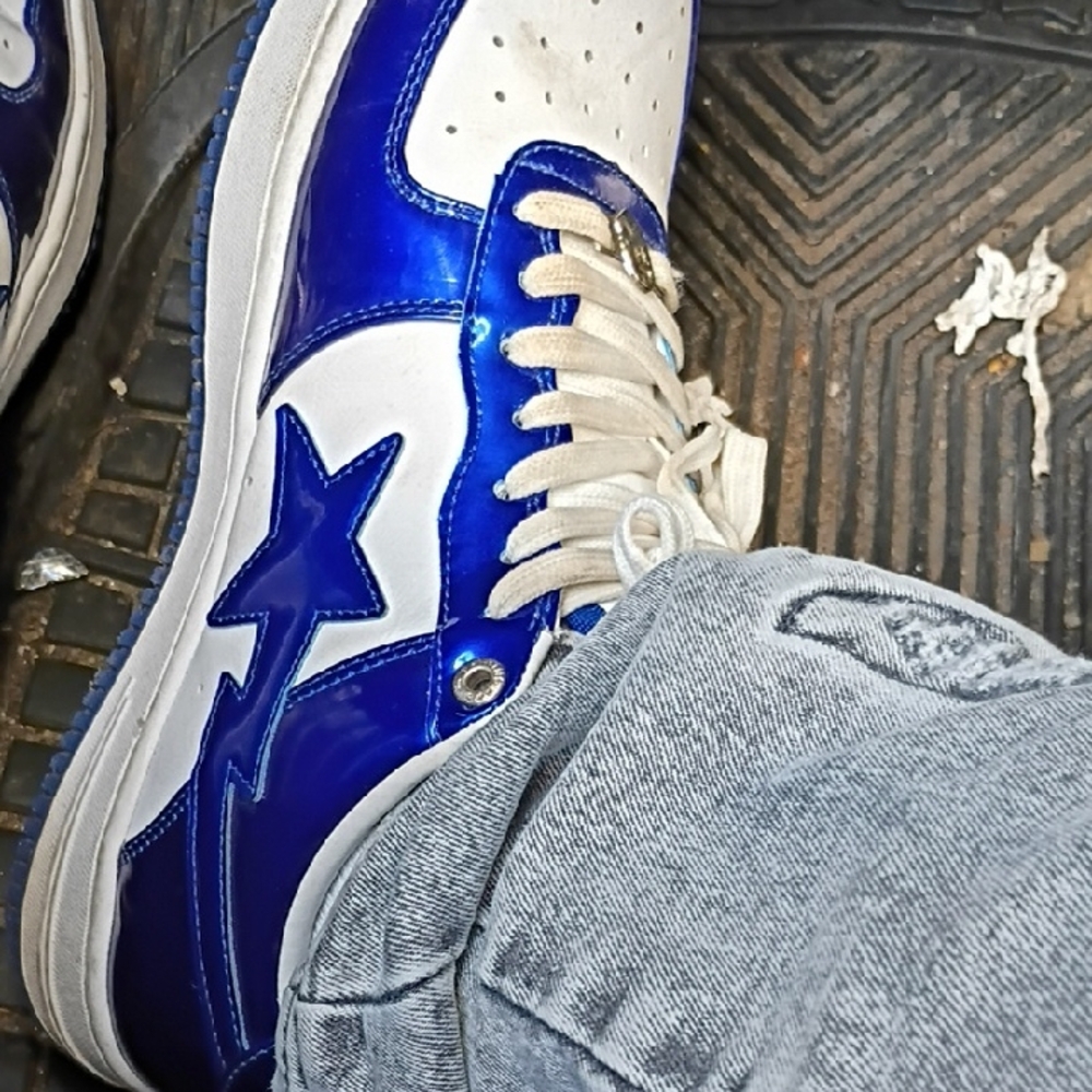 Metallic Royal Blue Star Accent Sneakers